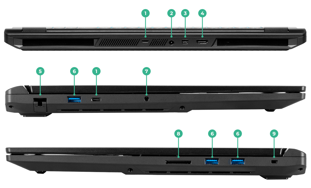 18 Inch Gaming laptop Ports