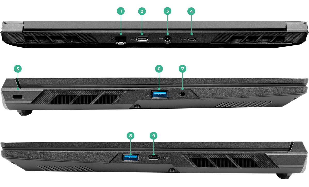 16 Inch Gaming laptop Ports